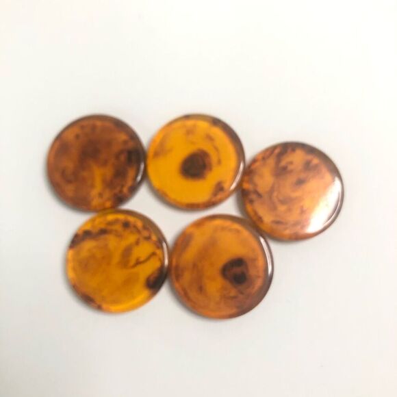 vtg bakelite translucent root beer swirl round chips 15 gram lot of 5 chips - Picture 6 of 7